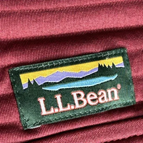 L.L. Bean Pullover Mens Medium Airlight Knit Red Textured Snap Mock Neck Casual - Picture 4 of 11